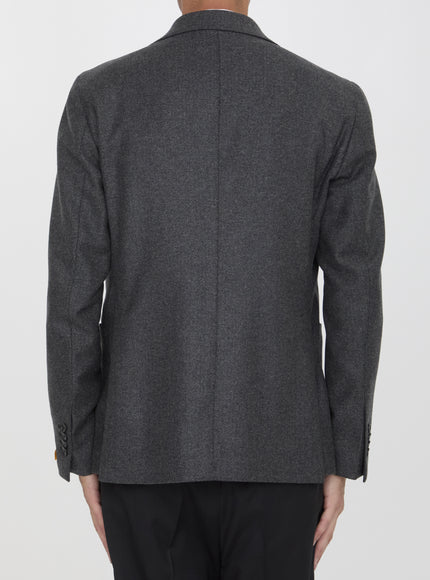 Tagliatore grey herringbone jacket back view