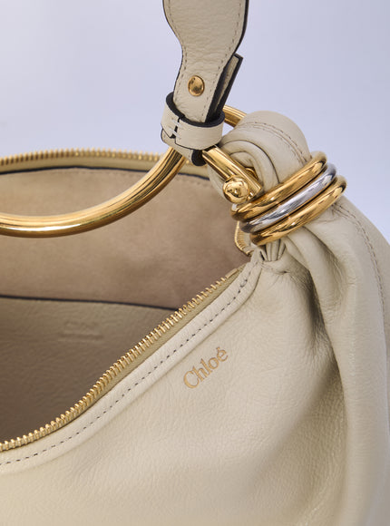 Chloe Small Bracalet Beige Leather Hobo Bag