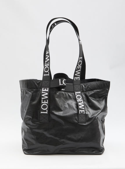 Loewe Fold Large Webbing-Trimmed Leather Tote