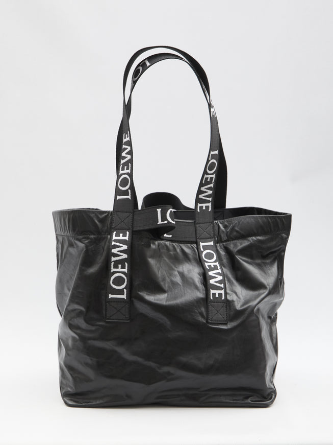 Loewe Fold Large Webbing-Trimmed Leather Tote