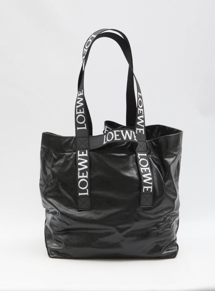 Loewe Fold Large Webbing-Trimmed Leather Tote