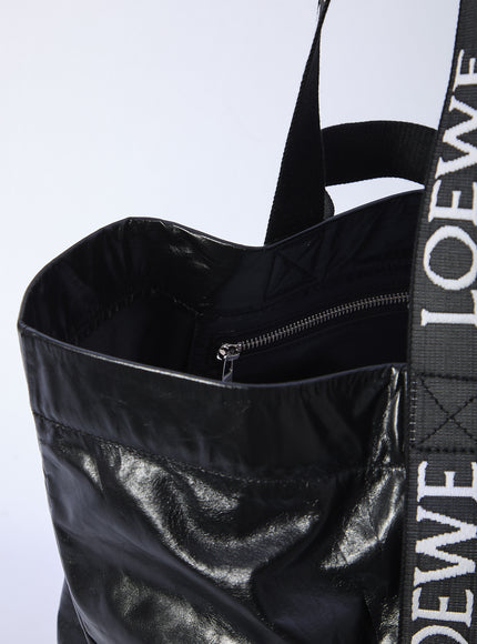 Loewe Fold Large Webbing-Trimmed Leather Tote