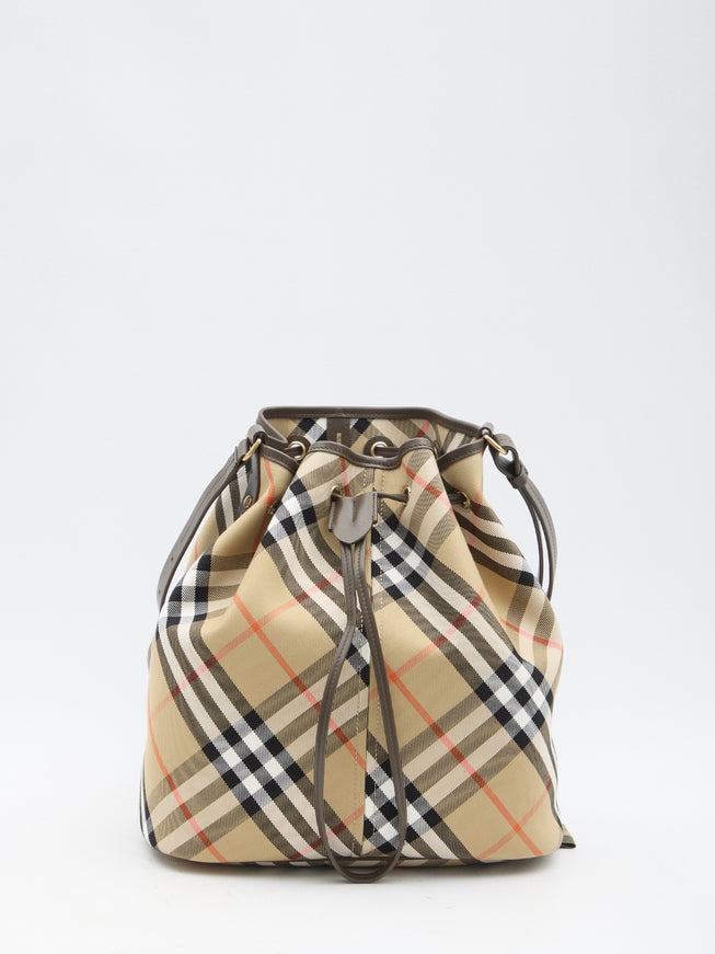 Burberry Check Drawstring Bucket Bag