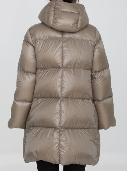 Herno Long Down Jacket In Nylon Beige