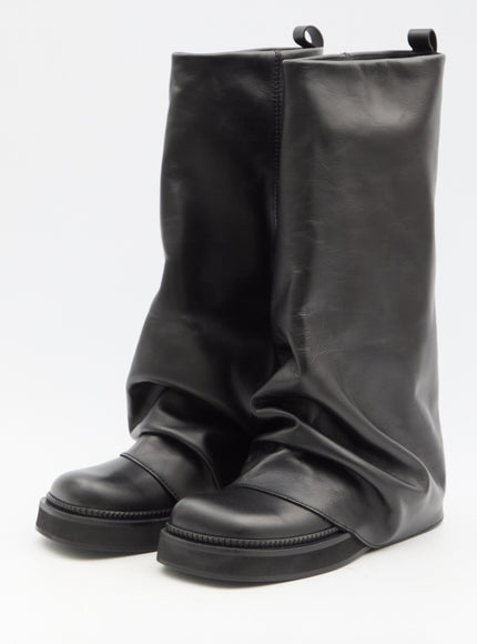 The Attico Robin Black Combat Boots front angle