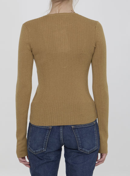 Max Mara Urlo Top back view in camel silk and cashmere