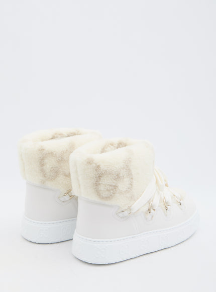 Gucci Wool-effect Booties In Ivory