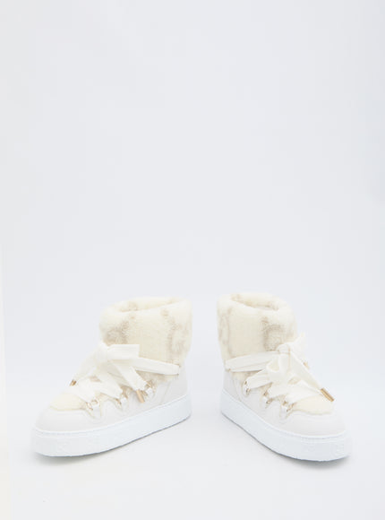 Gucci Wool-effect Booties In Ivory