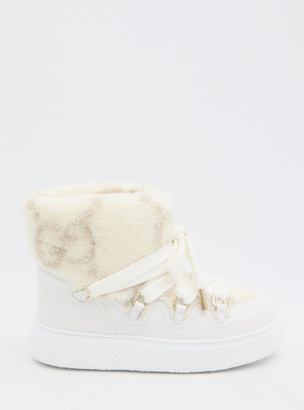 Gucci Wool-effect Booties In Ivory