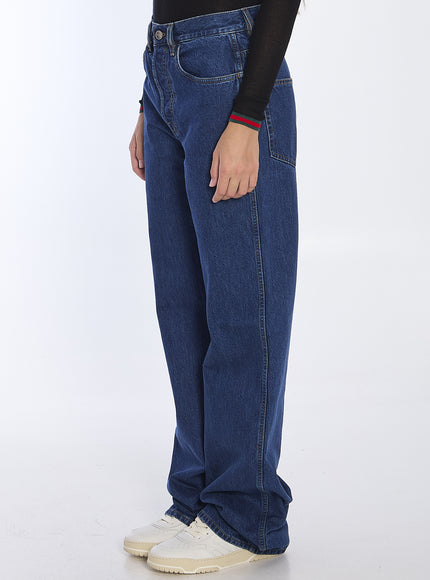 Gucci Baggy Jeans In Navy Blue