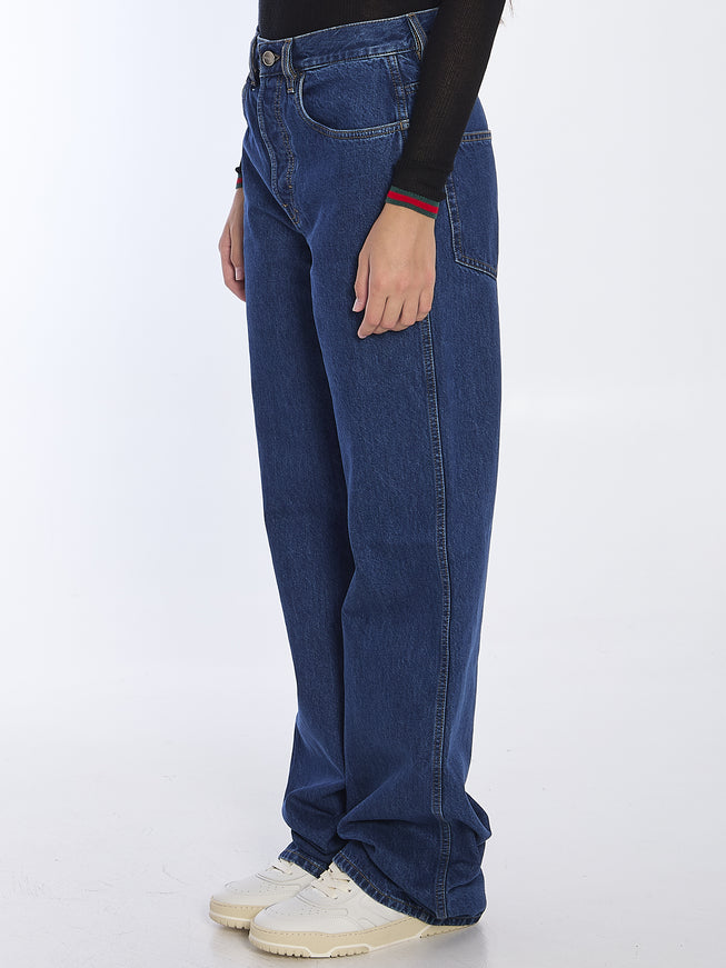 Gucci Baggy Jeans In Navy Blue