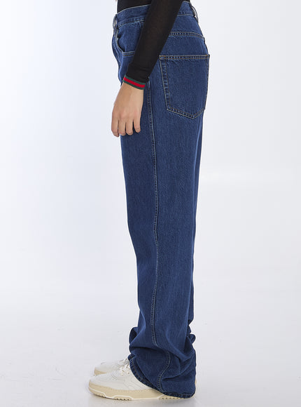 Gucci Baggy Jeans In Navy Blue