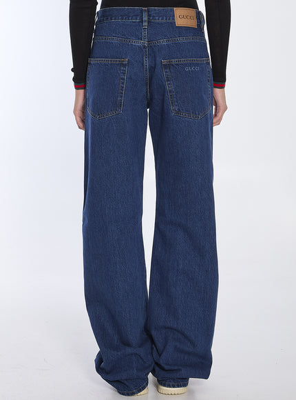 Gucci Baggy Jeans In Navy Blue