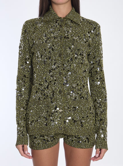 Gucci Cardigan Polo In Viscose And Tweed Blend