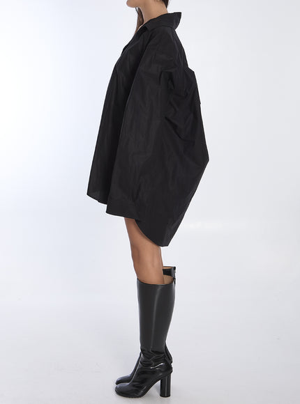 Balenciaga Suspended Shirt Dress In Black