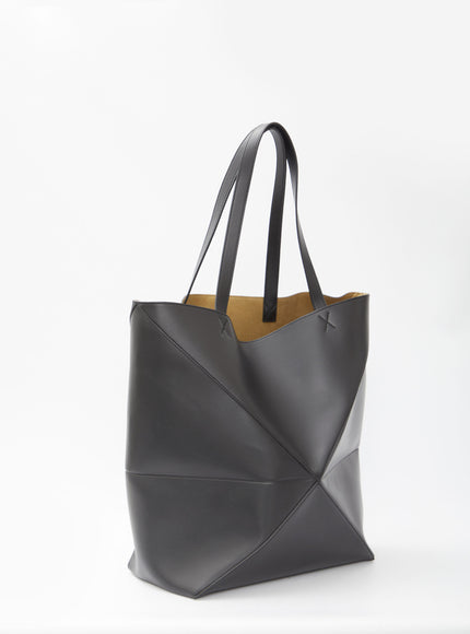 Loewe XL Puzzle Fold Tote Bag in Shiny Black Leather