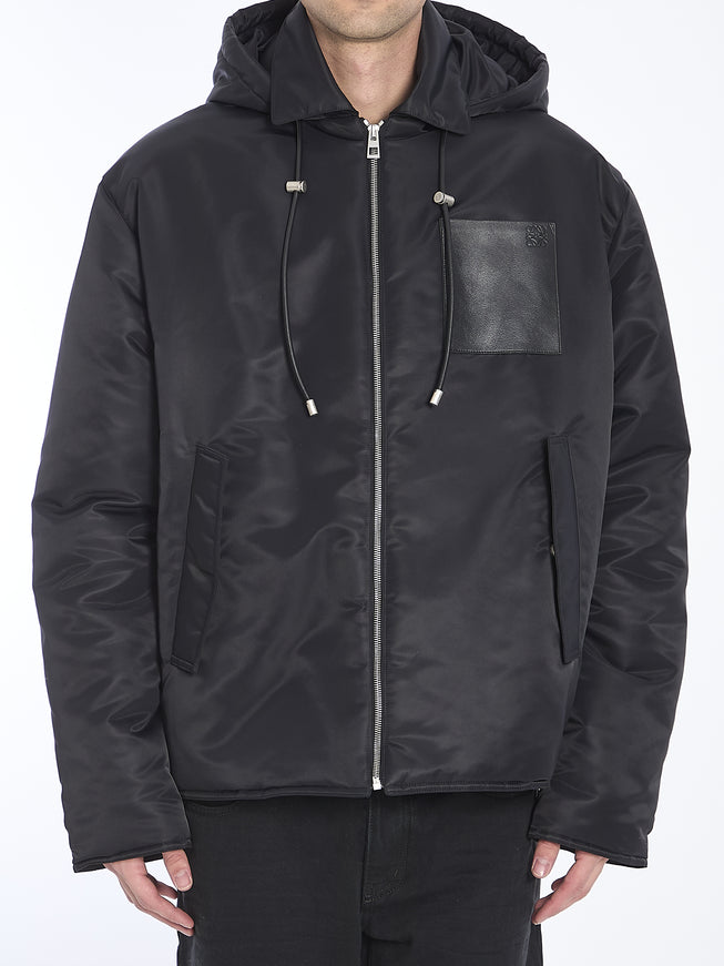 Loewe Hooded Jacket in Black Nylon