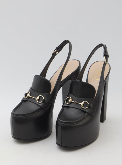 Gucci Horsebit Platform Slingback Loafers