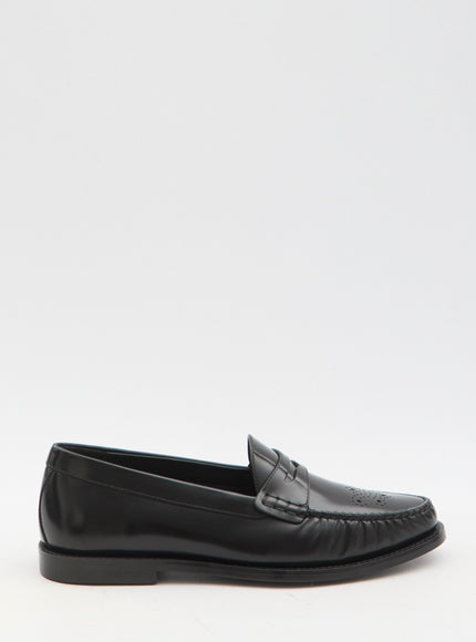 Celine Men's Leather Loafers In Black