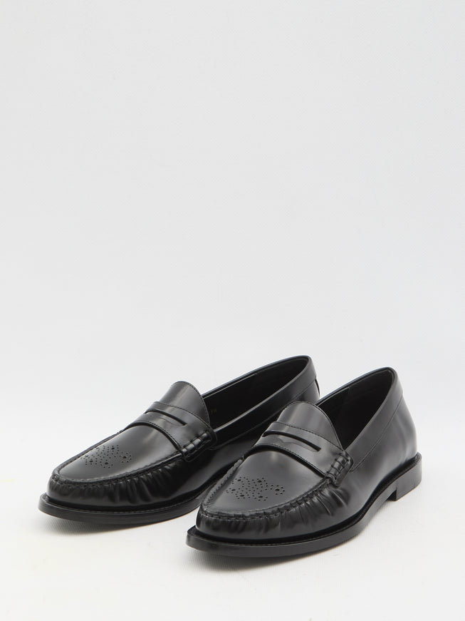 Celine Men's Leather Loafers In Black