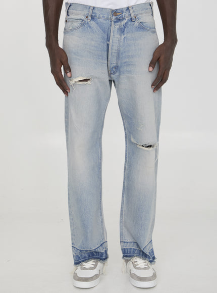 Celine Men's Wesley Jeans In Eastside Distressed Denim