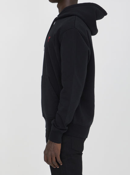 Ami Paris Ami De Coeur Hoodie In Black