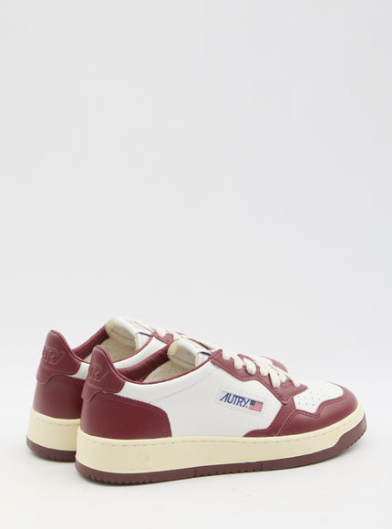 Autry Medalist Low Top Sneakers in Burgundy