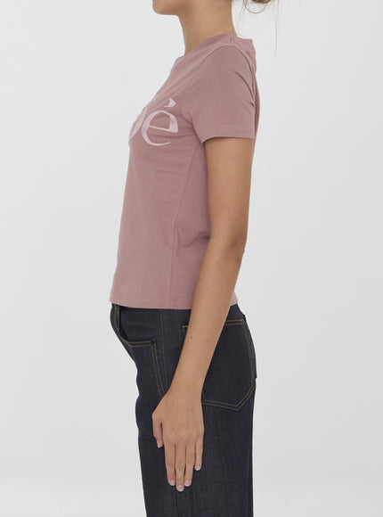 Chloe Logo Pink Jersey T-shirt