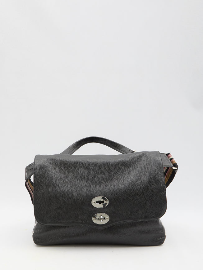 Zanellato Postina Daily M Bag in Black Leather With Two Straps