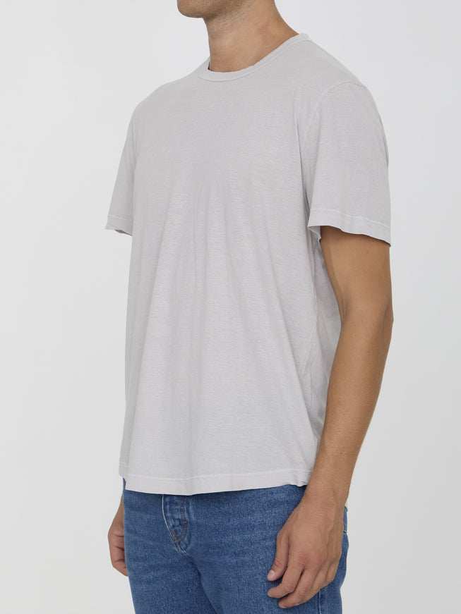 James Perse Short Sleeves Light Gray Cotton T-shirt