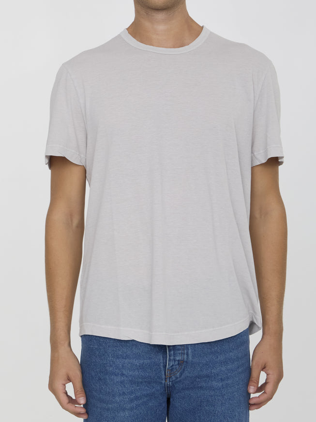 James Perse Short Sleeves Light Gray Cotton T-shirt