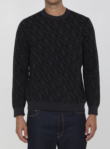 Fendi Men's Dark Gray Wool Pullover