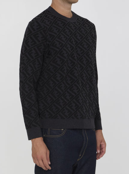 Fendi Men's Dark Gray Wool Pullover