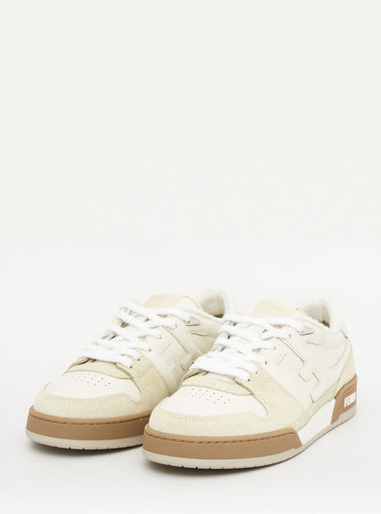 Fendi Men's Match Sneakers In White-Beige