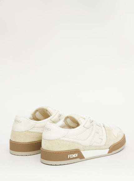 Fendi Men's Match Sneakers In White-Beige