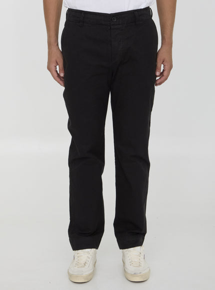 James Perse Rigid Canvas Pants In Black Cotton