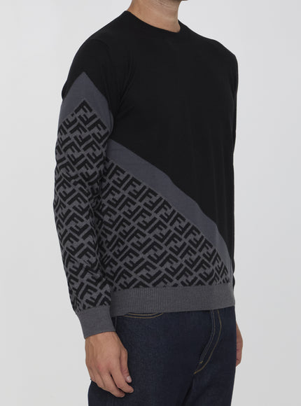 Fendi Men's Wool Pullover In Black Wool