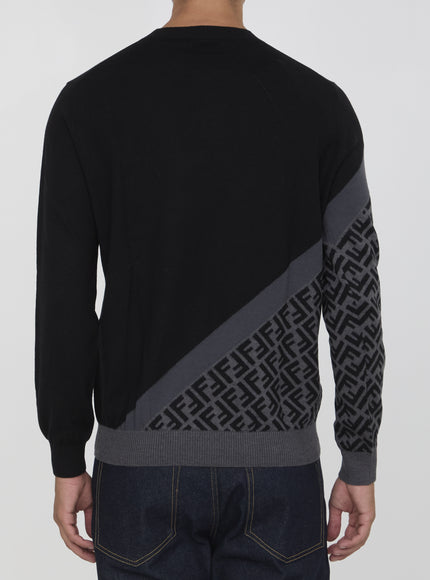 Fendi Men's Wool Pullover In Black Wool