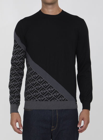 Fendi Men's Wool Pullover In Black Wool