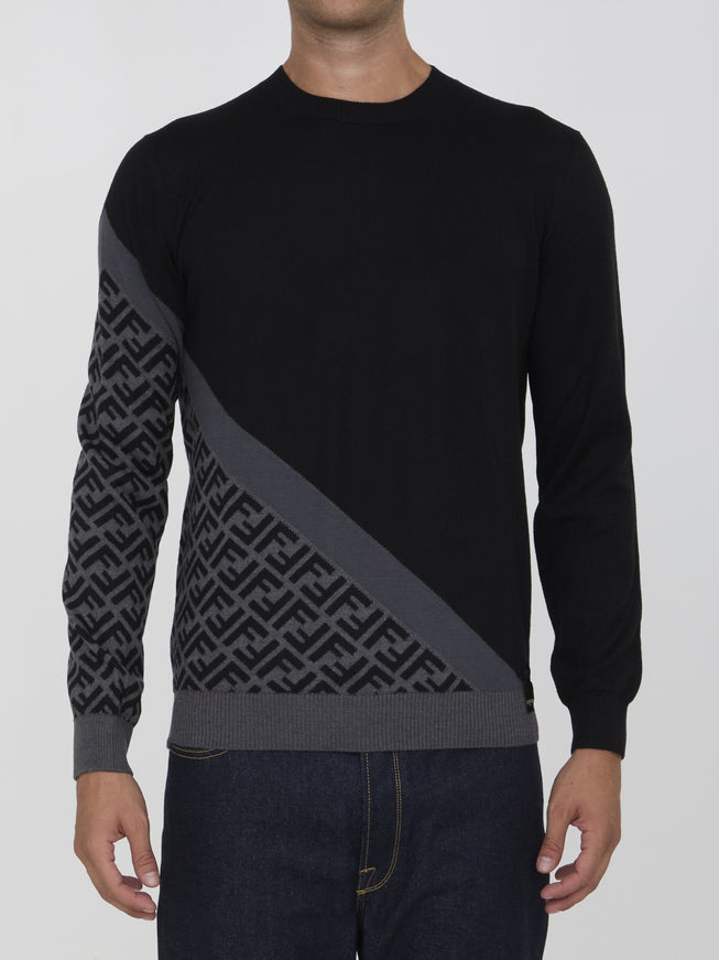 Fendi Men's Wool Pullover In Black Wool