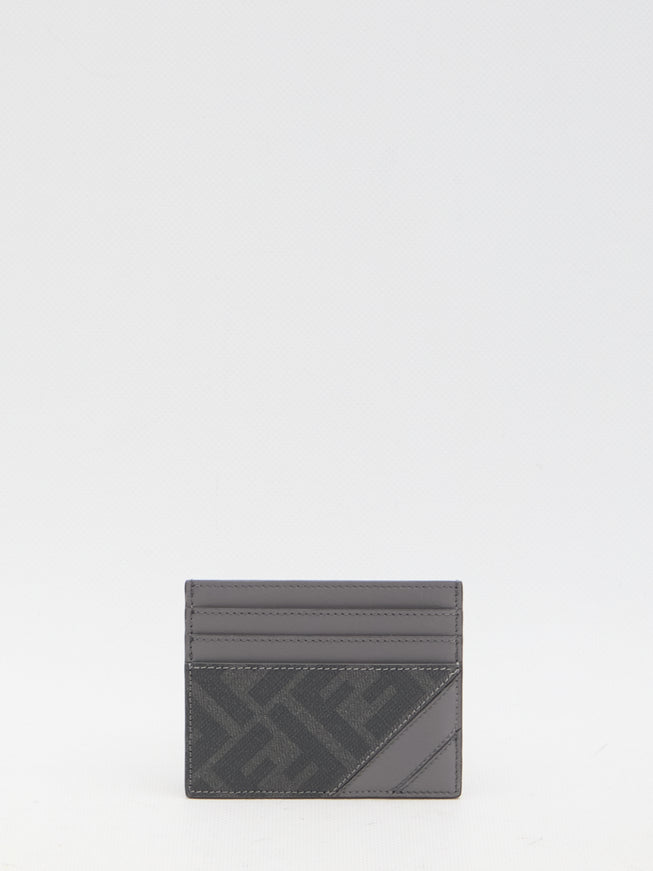 Fendi FF Diagonal Cardholder In Gray