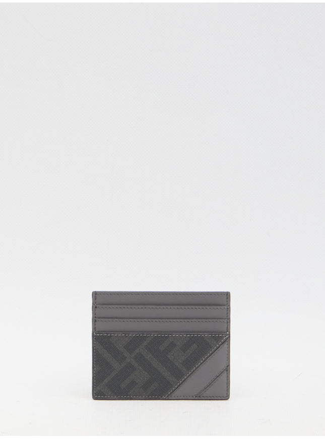 Fendi FF Diagonal Cardholder In Gray