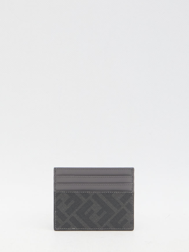 Fendi FF Diagonal Cardholder In Gray