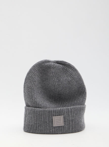 Fendi Gray Beanie In Soft Wool And Cashmere