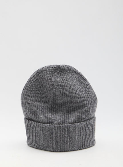 Fendi Gray Beanie In Soft Wool And Cashmere