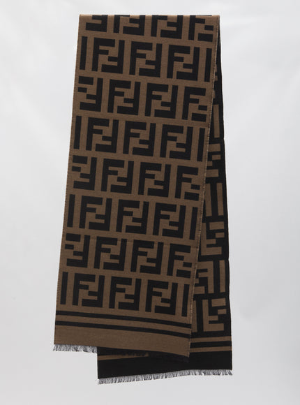 Fendi FF Scarf In Wool And Silk