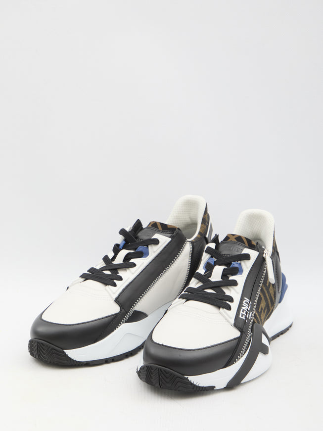 Fendi Flow Black Leather Sneakers