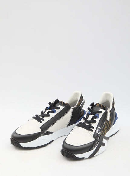 Fendi Flow Black Leather Sneakers