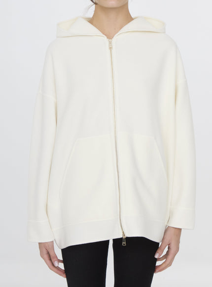 Max Mara Saio Zip-up Hoodie In White Wool