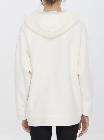 Max Mara Saio Zip-up Hoodie In White Wool